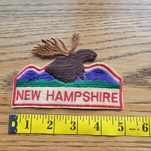 New Hampshire moose Mountains iron-on souvenir patch